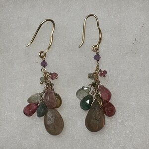 Flying Lizard Multi-Gemstone 14k Gold Fill Earrings - Retired